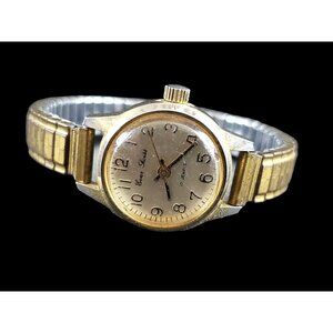 Vintage Ever Swiss 17 Jewels Gold Tone Stainless Steel Watch